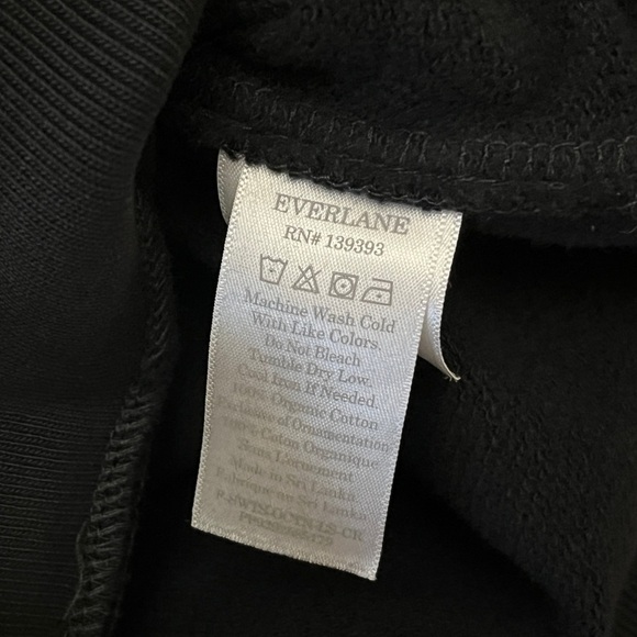 Everlane The Track Crew Sweatshirt Black Organic Cotton Oversized Sz XS #752 NWT - Picture 8 of 9